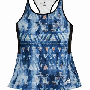 Adidas Blue and Black Geometric Tank Top ClimateLite Sz Medium